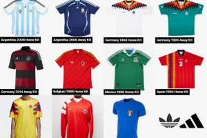 Adidas将推出多款经典国家队复刻球衣:阿根廷、德国、意大利在列